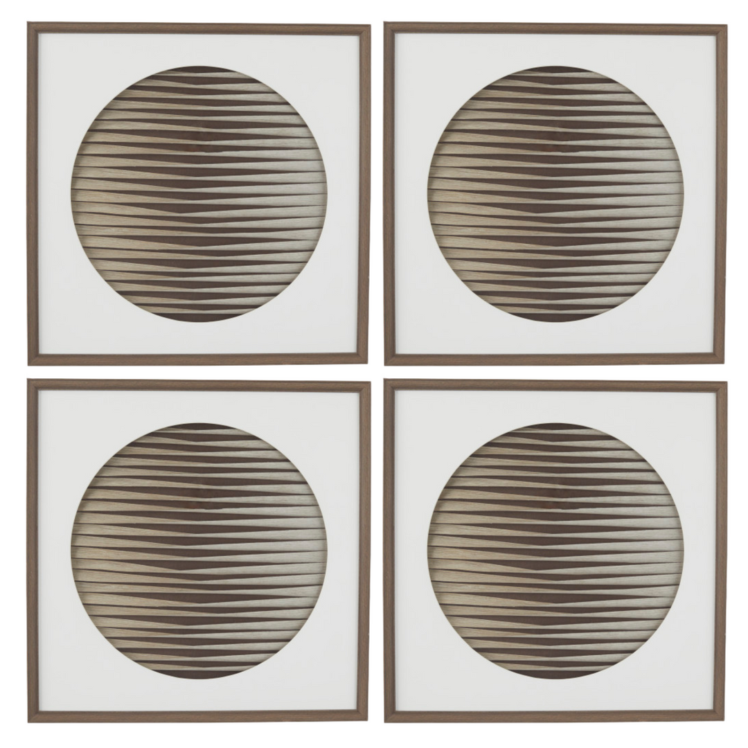 Linear 3D Geometric Weaved Shadow Box, Set of 4