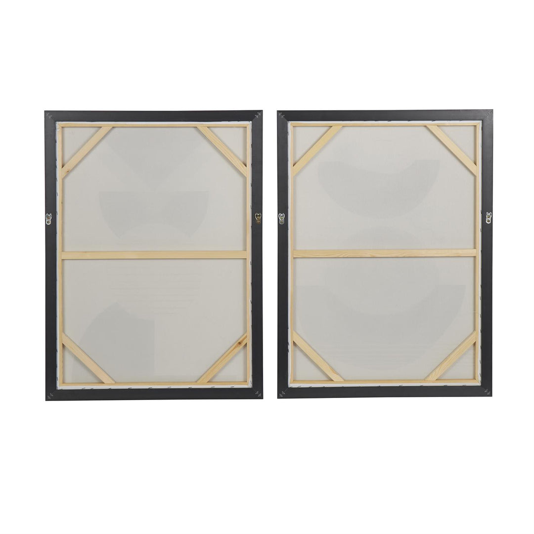 Mid Century Modern Geometric Wall Art with Gold Accents Set