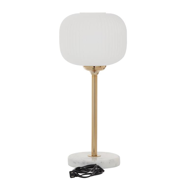 Frosted Glass Table Lamp with Marble Base