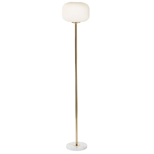 Frosted Glass Floor Lamp with Marble Base