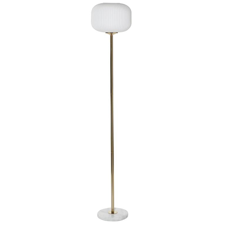 Frosted Glass Floor Lamp with Marble Base