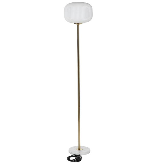 Frosted Glass Floor Lamp with Marble Base