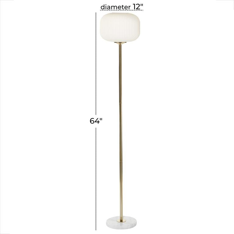 Frosted Glass Floor Lamp with Marble Base