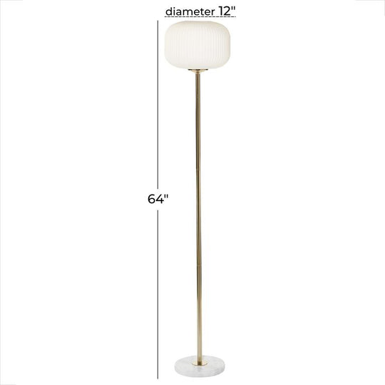 Frosted Glass Floor Lamp with Marble Base