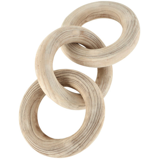 Large Wooden 3 Link Chain Sculpture