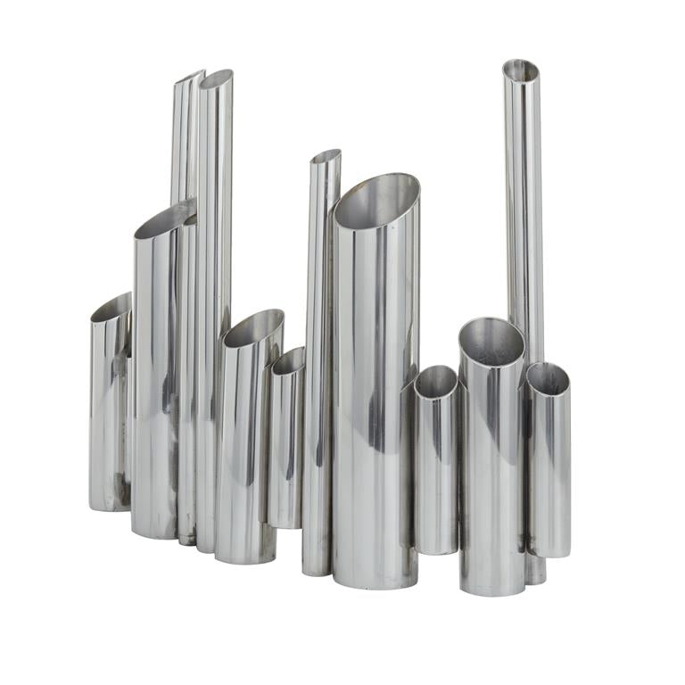 Organ Pipe Style Tube Vase, Stainless Steel