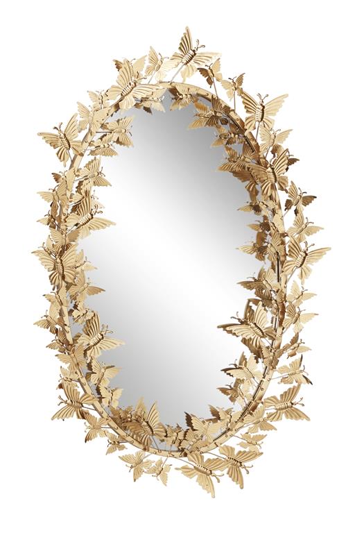 Metal 3D Butterfly Wall Mirror, 33"