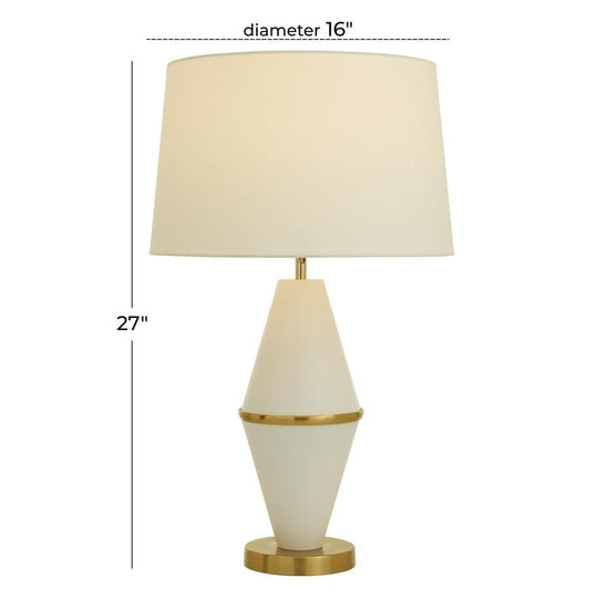 Diamond-Shaped Table Lamp with Drum Shade