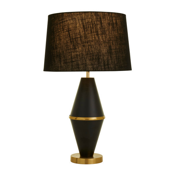 Diamond-Shaped Table Lamp with Drum Shade