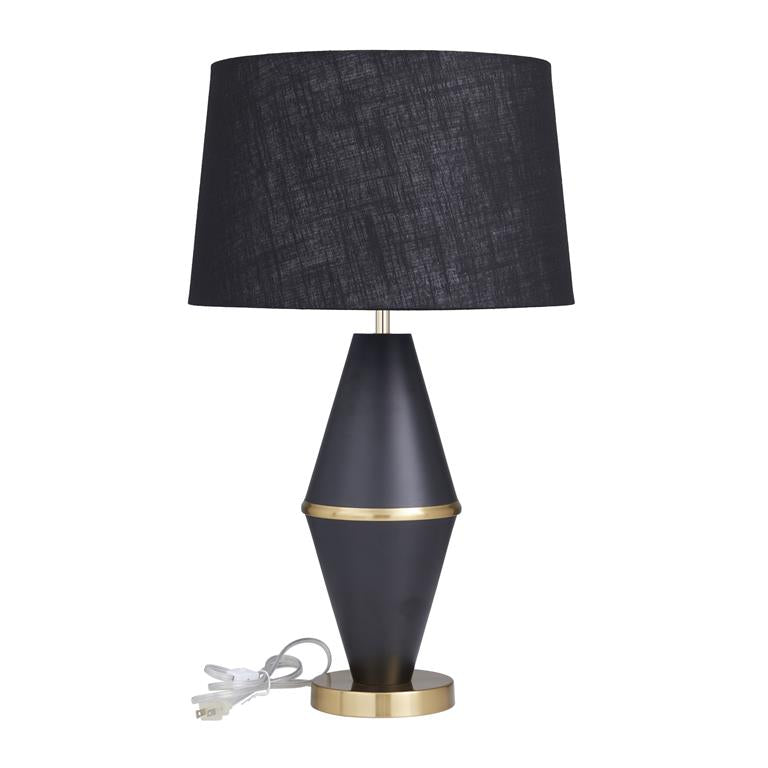 Diamond-Shaped Table Lamp with Drum Shade