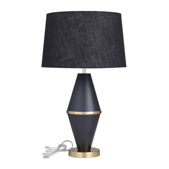 Diamond-Shaped Table Lamp with Drum Shade