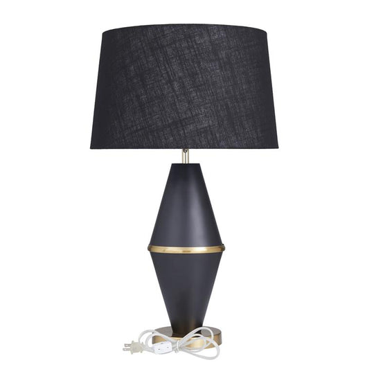 Diamond-Shaped Table Lamp with Drum Shade