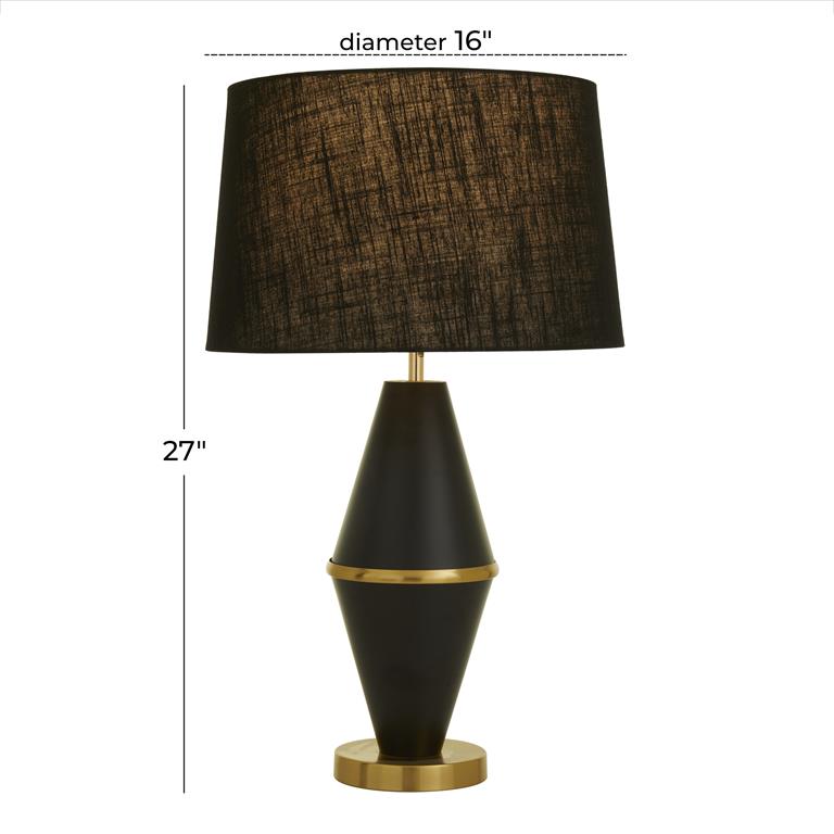 Diamond-Shaped Table Lamp with Drum Shade