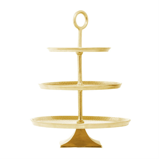 Gold Tiered 3 Level Cake Stand, 17"