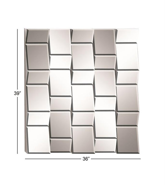 Geometric Checkered Wall Mirror, 39"