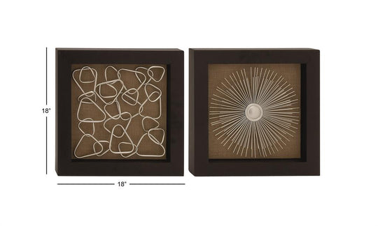 Mixed Abstract Metal Work Square Wall Decor Set