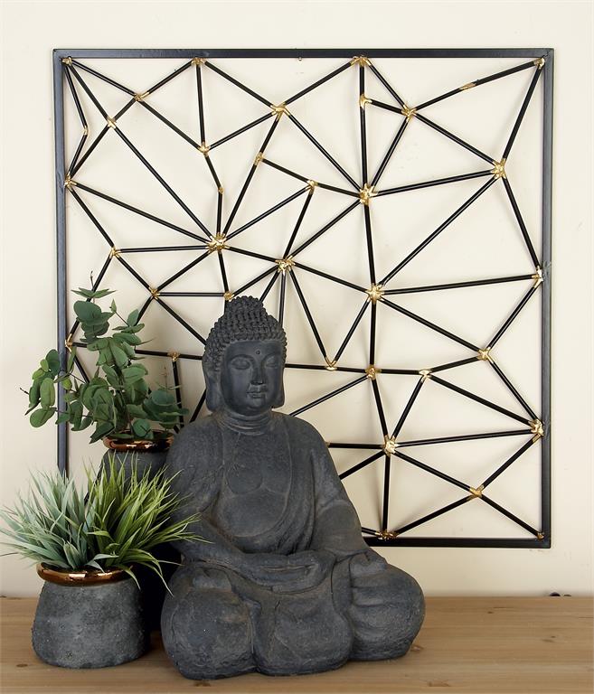 Pattern Linked 3D Metal Wall Decor with Gold Accents Set