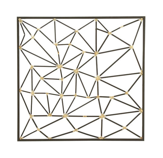 Pattern Linked 3D Metal Wall Decor with Gold Accents Set