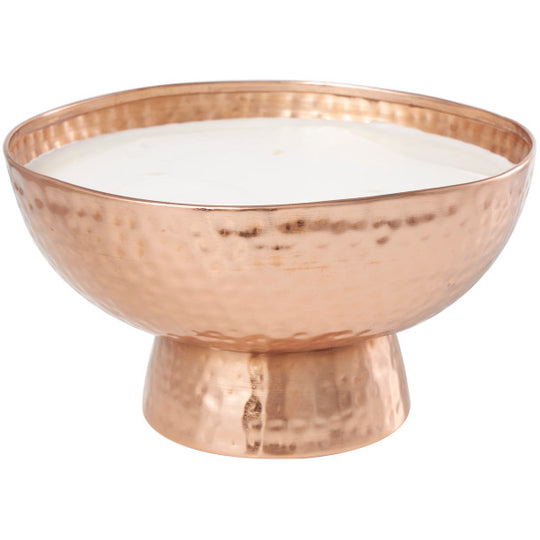 Large 4 Wick Scented Candle in Tall Hammered Metal Bowl, 70 oz