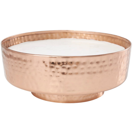 Large 4 Wick Scented Candle in Hammered Metal Bowl, 70 oz