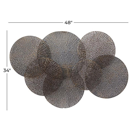 Distressed Overlapping Perforated Plates Wall Decor