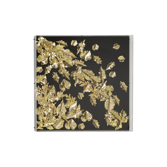 3D Gold Leaves Acrylic Shadow Box Wall Art