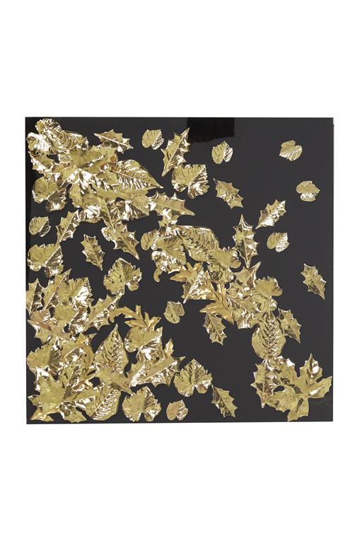 3D Gold Leaves Acrylic Shadow Box Wall Art