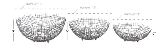 Wire Mesh Decorative Bowl Set