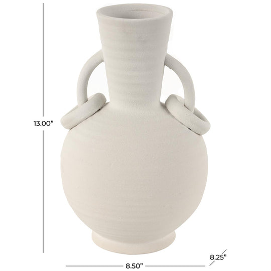 Ceramic Textured Vase Set with Ring Handles