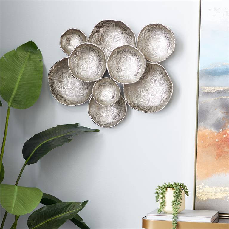 Textured Plate Collage Wall Decor with Uneven Edges