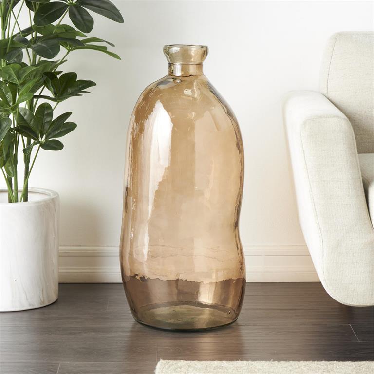 Spanish Floor Vase, Handmade from Recycled Glass, 29"