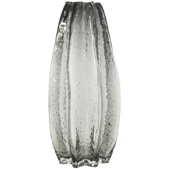 Ombre Handmade Fluted Glass Vase, 14"