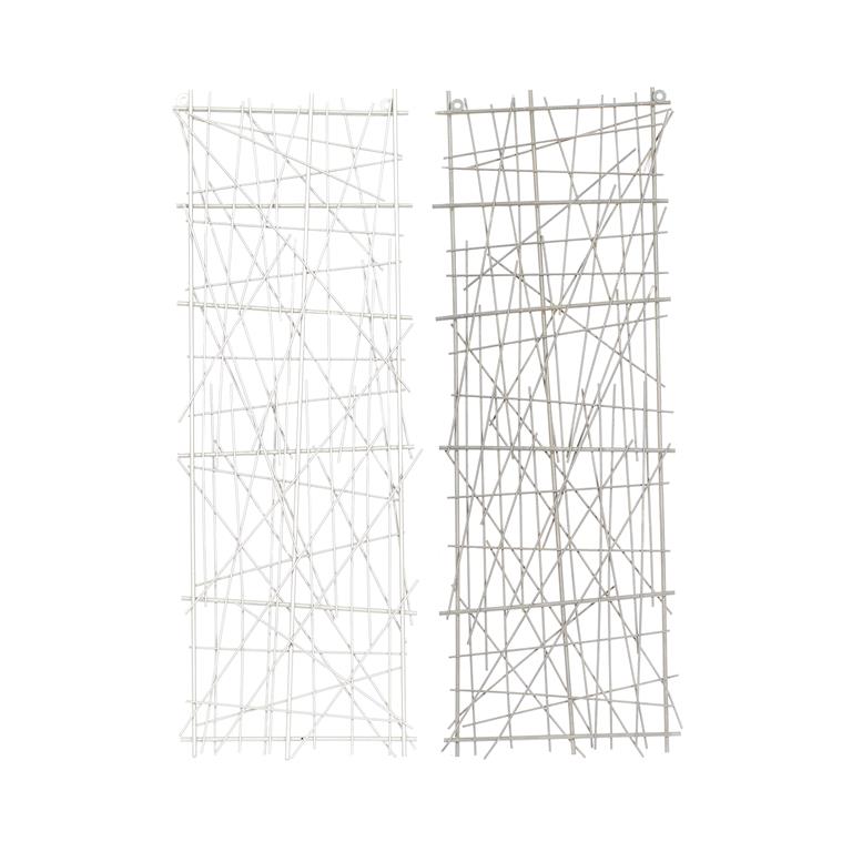 Gold and Silver Tall Pick Up Sticks Geometric Wall Panels Set