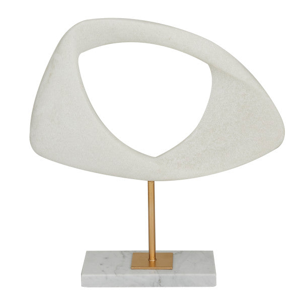 Open Oval Abstract Sculpture with Marble Base