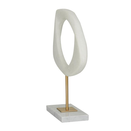 Open Oval Abstract Sculpture with Marble Base