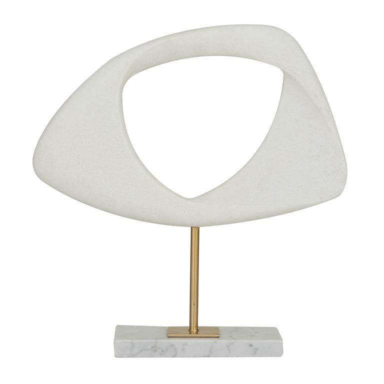 Open Oval Abstract Sculpture with Marble Base