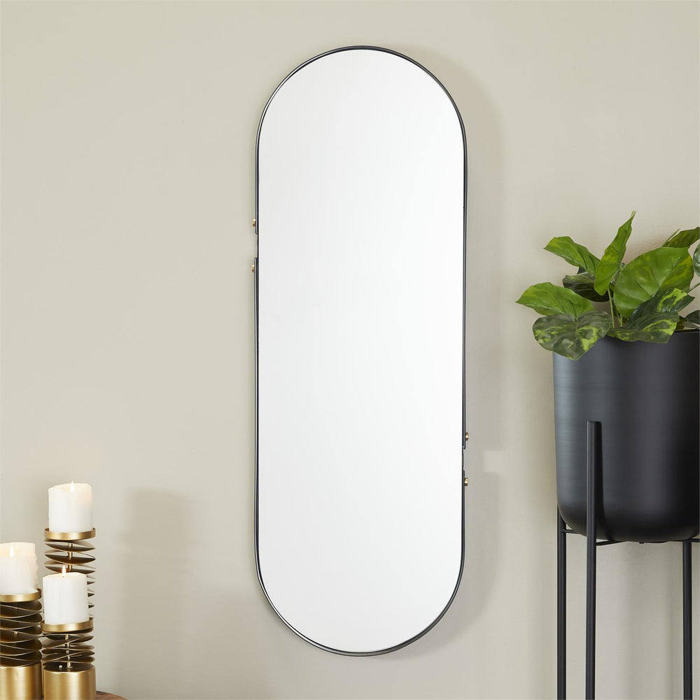 Thin Framed Oval Wall Mirror, 43"