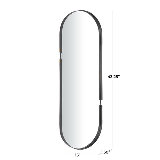 Thin Framed Oval Wall Mirror, 43"