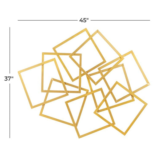 Layered Metal Squares Geometric Wall Decor Set, 45"x 37"