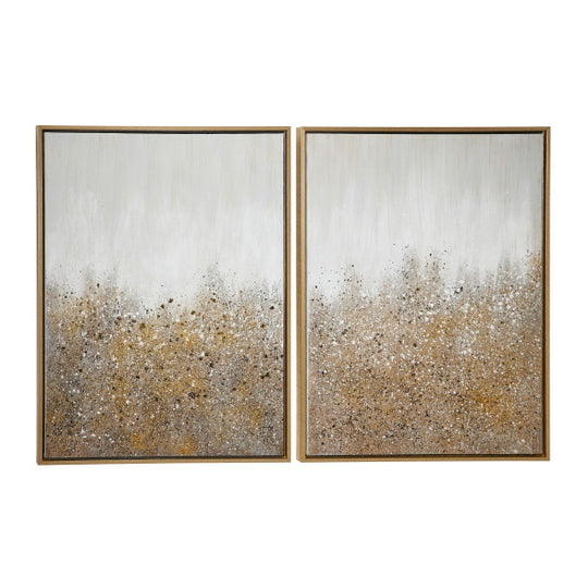 Ombre Glitter Wall Art with Gold Frame Set