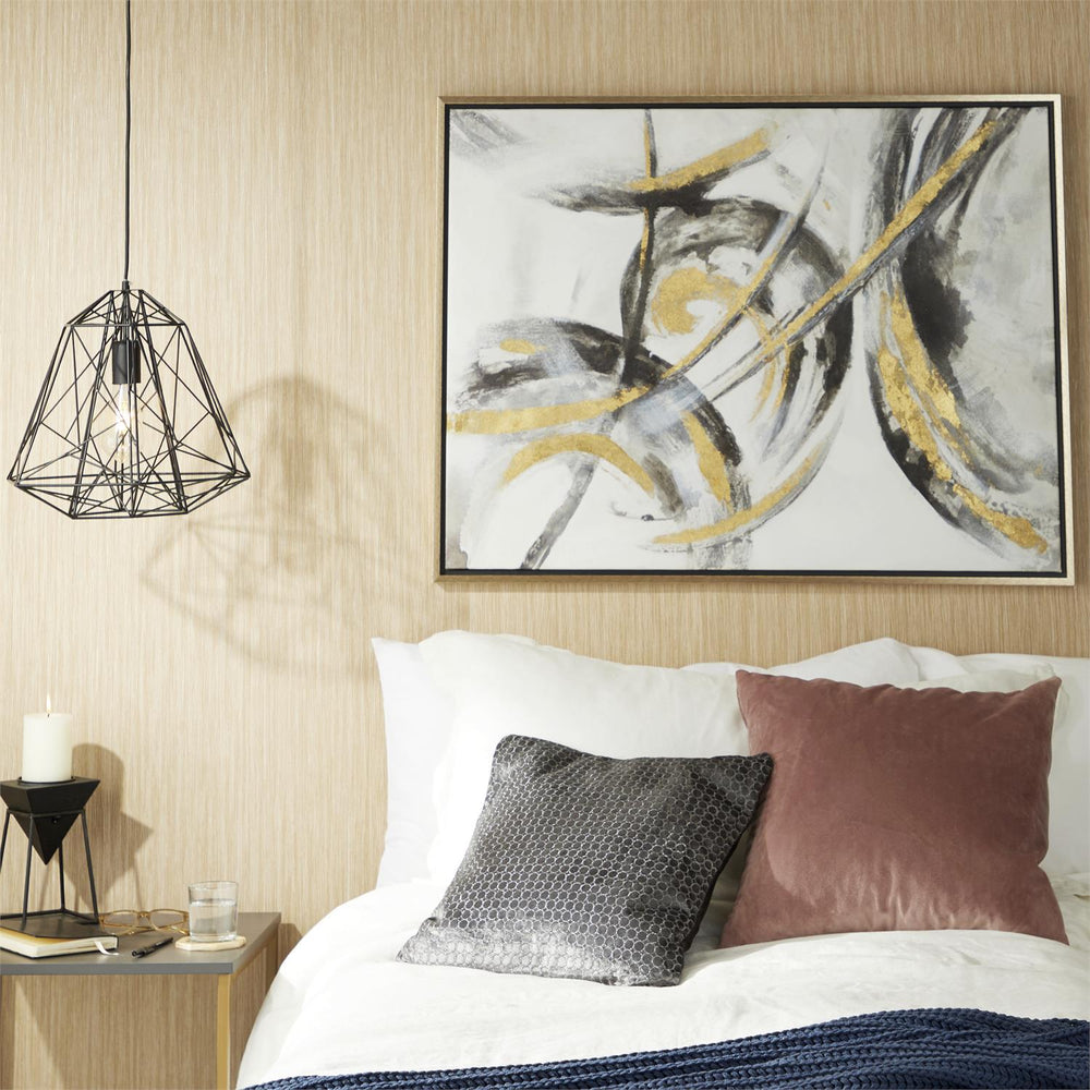Abstract Motion Wall Art with Gold Frame Set