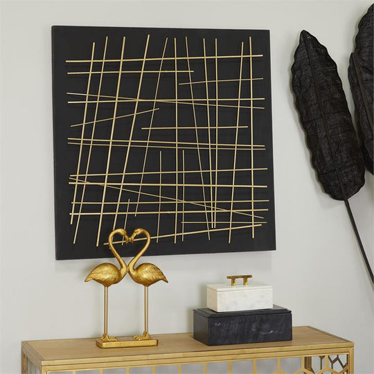 Metal Pick Up Sticks on Black Backing 3D Wall Art