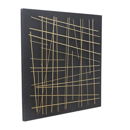 Metal Pick Up Sticks on Black Backing 3D Wall Art