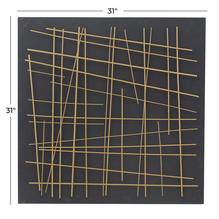 Metal Pick Up Sticks on Black Backing 3D Wall Art