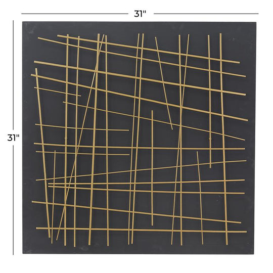 Metal Pick Up Sticks on Black Backing 3D Wall Art