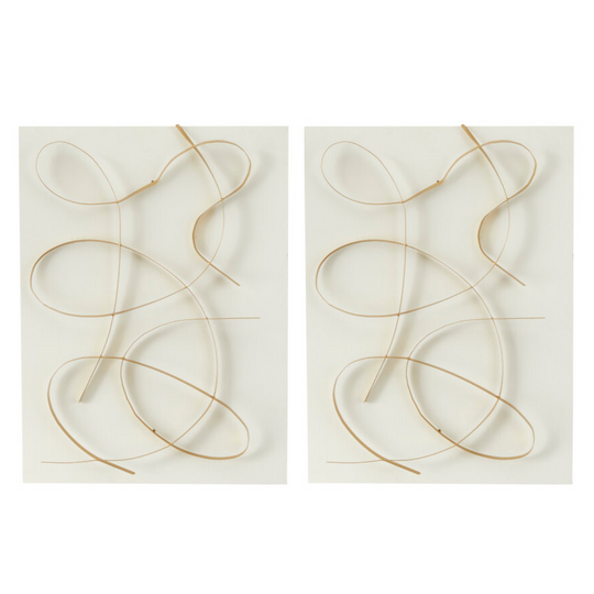 Swirled Metal Ribbons Abstract 3D Wall Decor Set