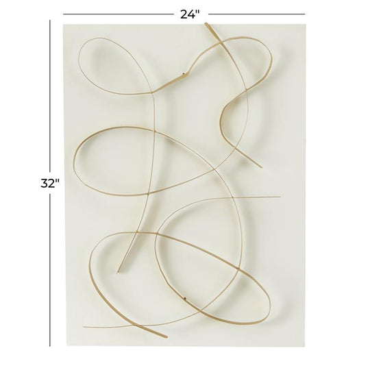 Swirled Metal Ribbons Abstract 3D Wall Decor Set