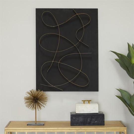 Swirled Metal Ribbons Abstract 3D Wall Decor Set