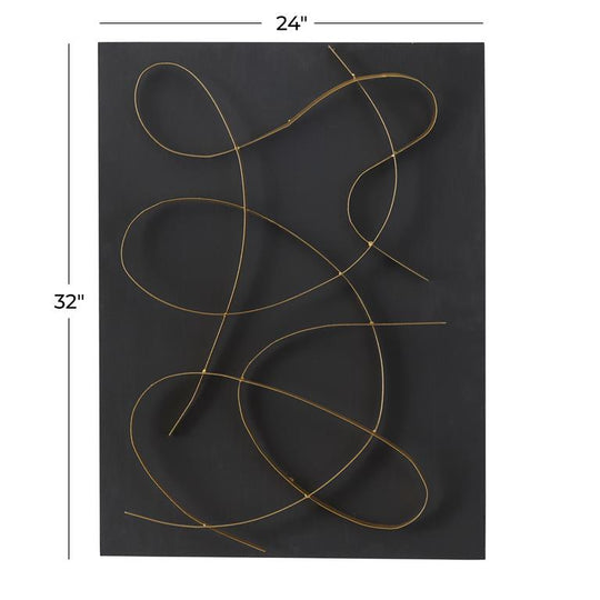 Swirled Metal Ribbons Abstract 3D Wall Decor Set