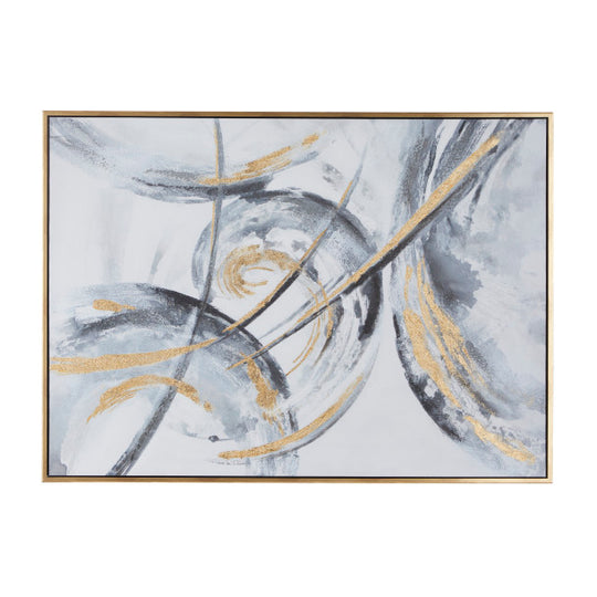 Abstract XL Motion Wall Art with Gold Frame, 66" x 48"